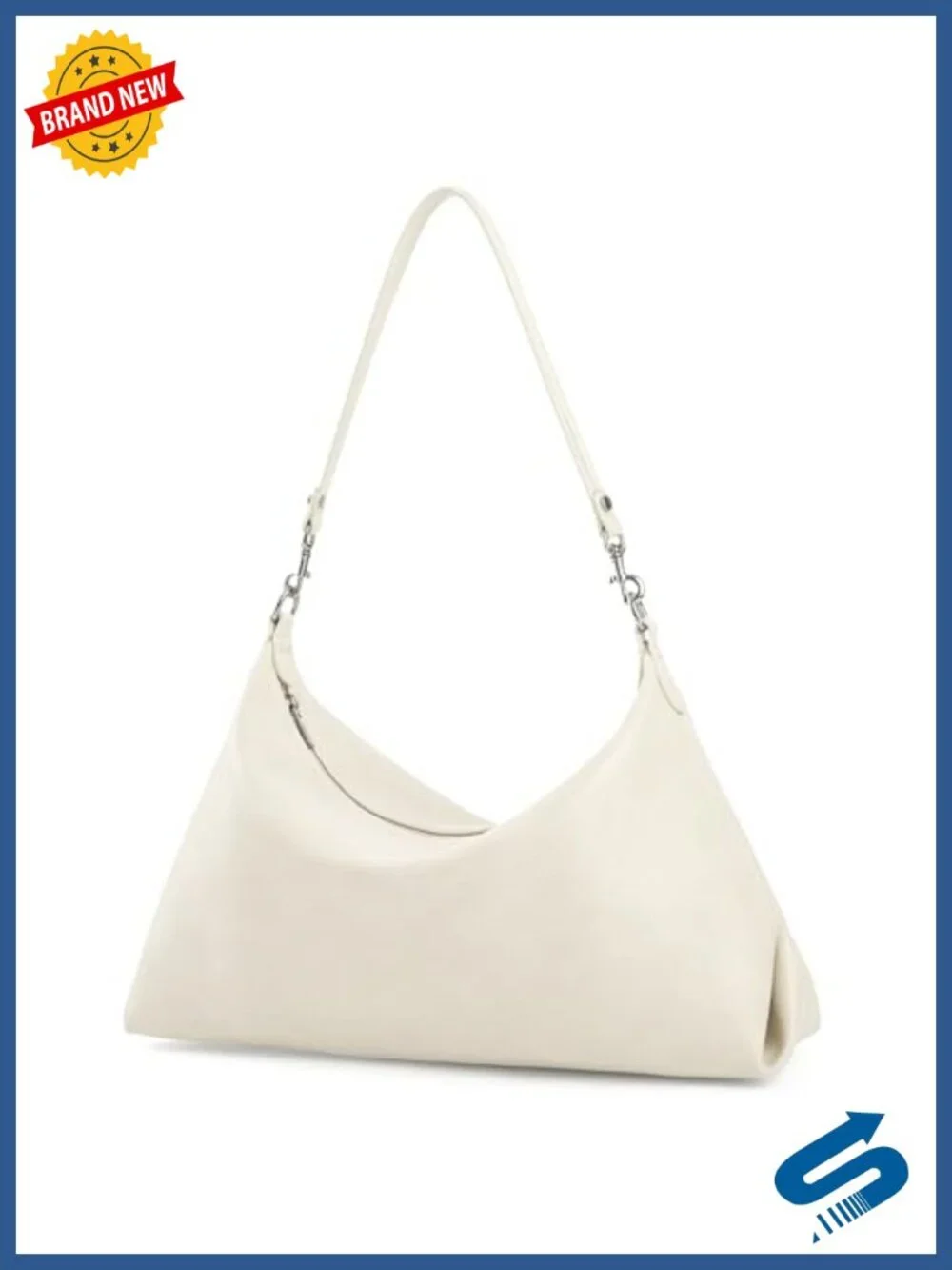 Women's Slouchy Hobo Bag Vegan Leather Shoulder Handbag Zipper Closure